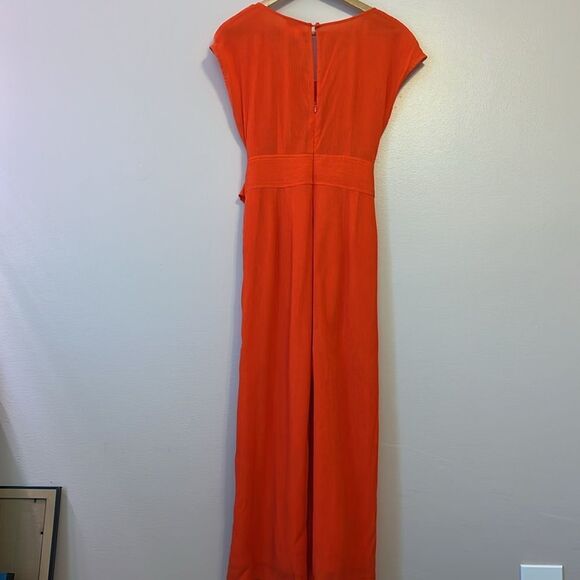 Anthropologie Abbey Belted Crop Wide Leg Jumpsuit Sunset Red Sz 6 Boho Summer - Picture 7 of 14